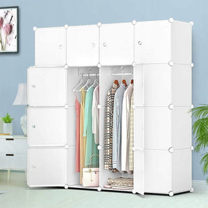 Armadio modulare 147x147x37 cm, perfetto per vestiti e accessori.