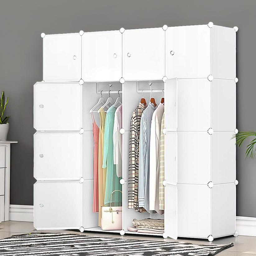 Armadio modulare bianco spaziosa 147x147x37 cm