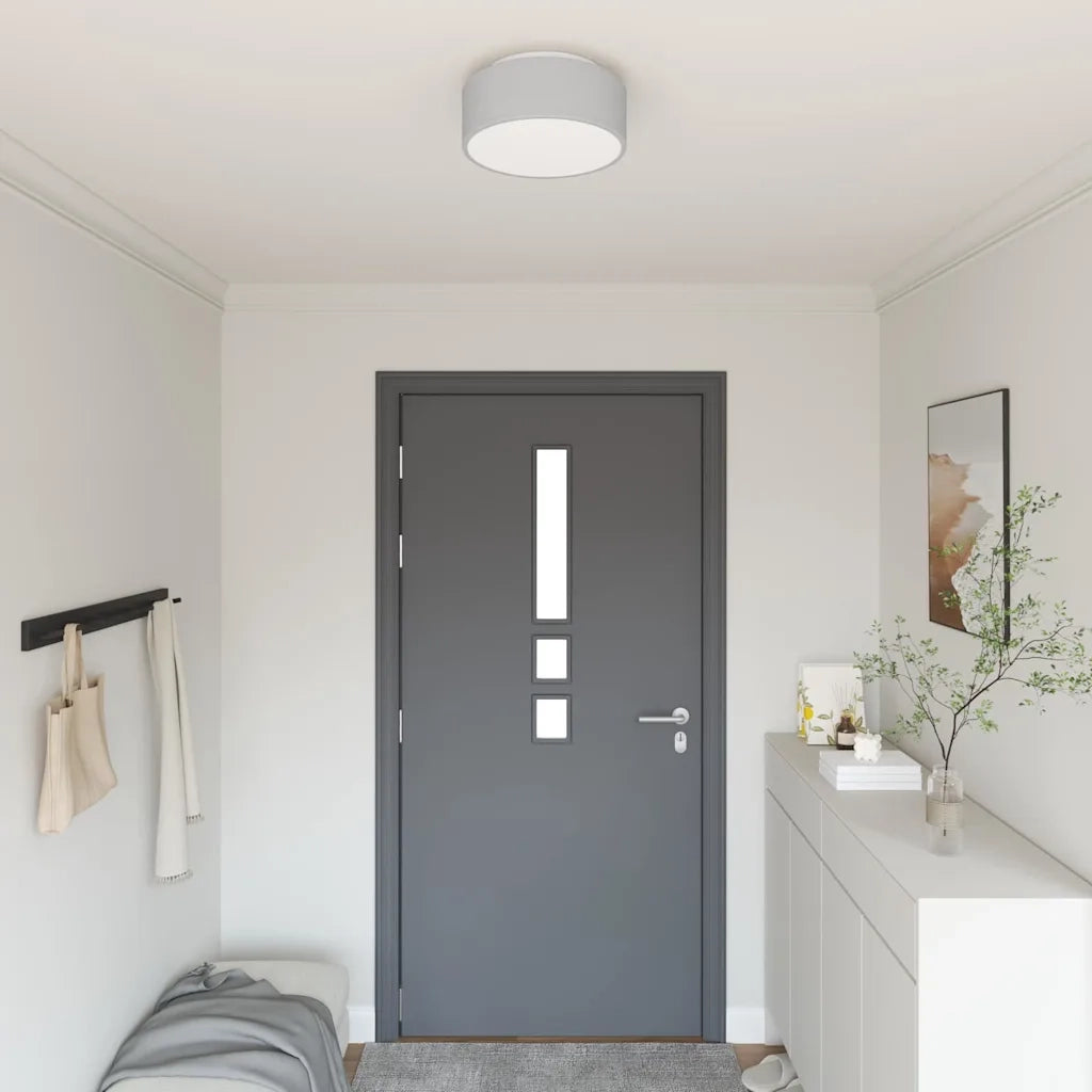 Lampada da soffitto Grigio 30 x 30 x 13,5 cm Tessuto CFW8015545