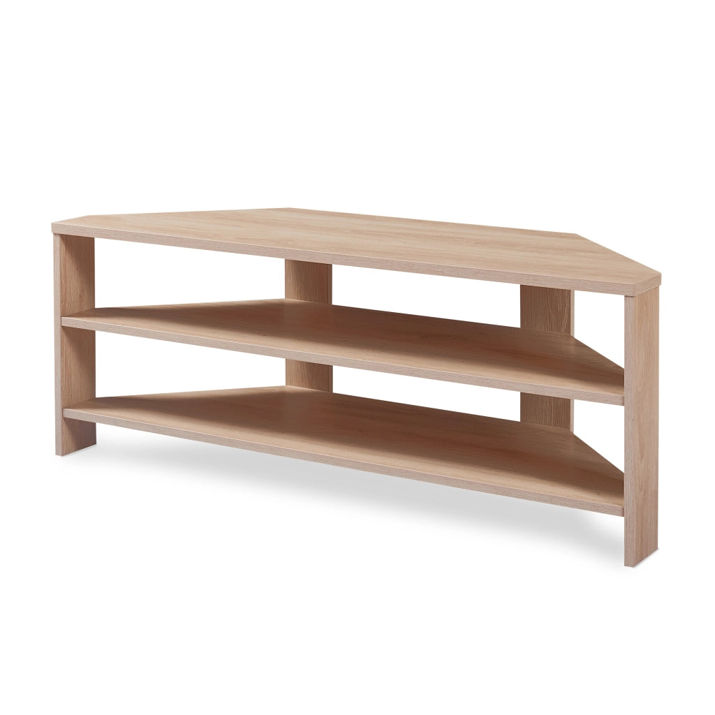 Mobile Porta TV Berg con 2 Ripiani Espositore Angolare 110 x 36 x 42 cm - Effetto Rovere [en.casa]