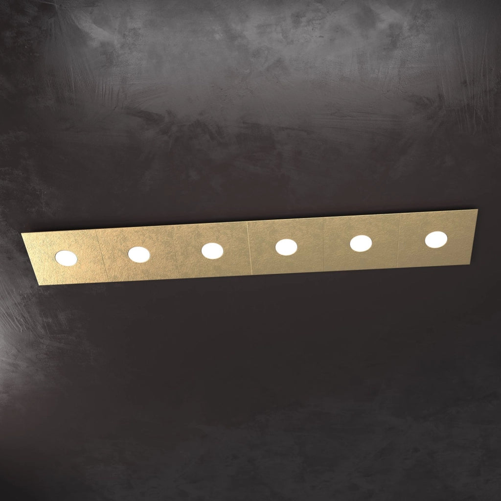 ECCENTRIC APPLIQUE-PLAFONIERA 6 LUCI FOGLIA ORO 1156-6L-FO