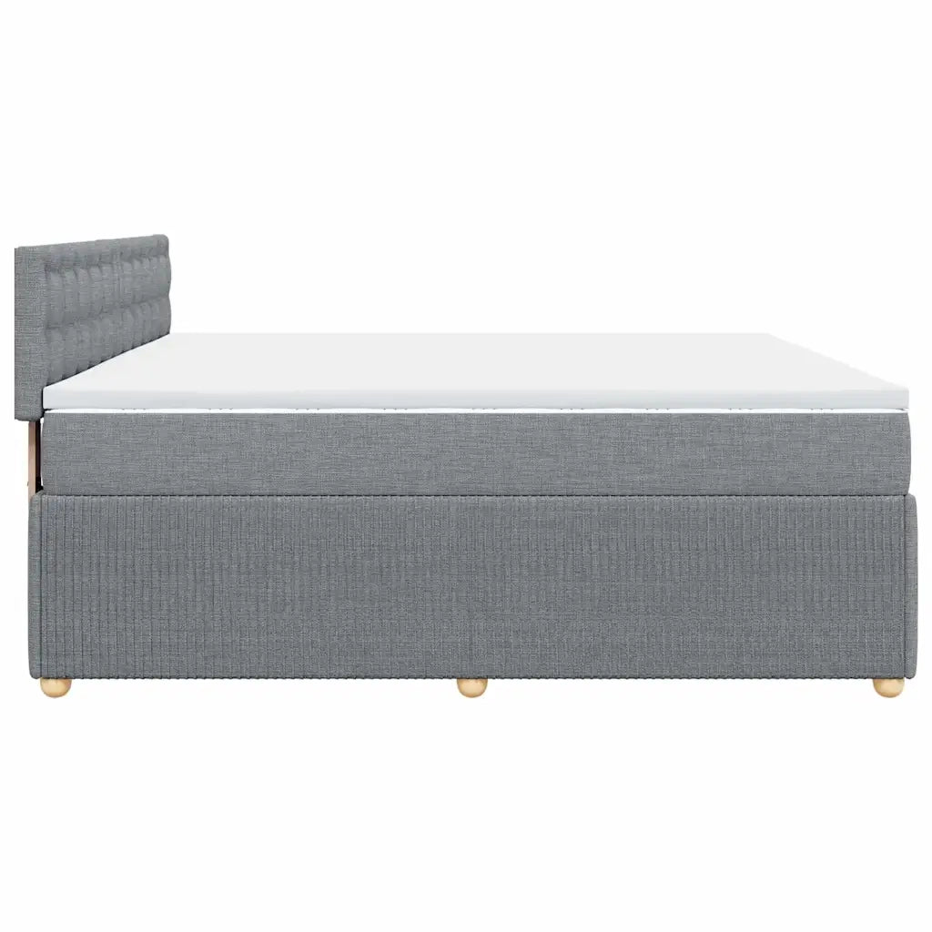 Giroletto a Molle con Materasso Grigio Chiaro 200x200cm Tessuto