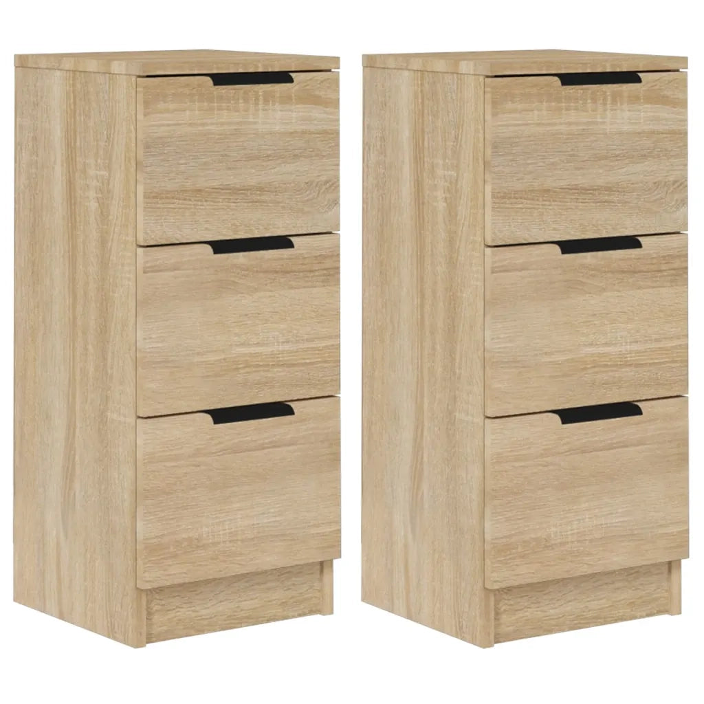 Credenze 2 pz Rovere Sonoma 30x30x70 cm in Legno Multistrato