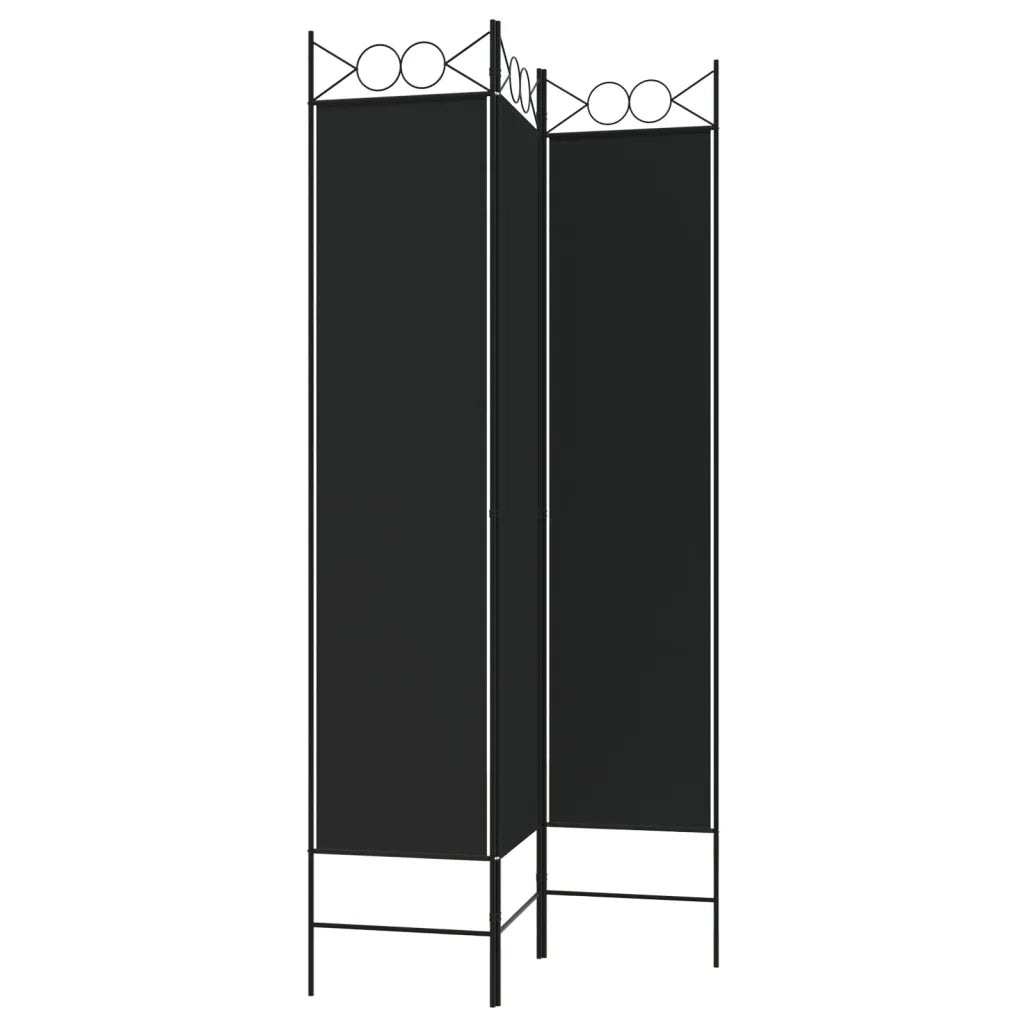 Divisorio a 3 Pannelli Nero 120x200 cm in Tessuto cod mxl 73713