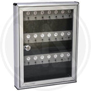 BACHECA PER 24 CHIAVI PORTACHIAVI IN ALLUMINIO MAURER CON SPORTELLO CM. 29x4x37