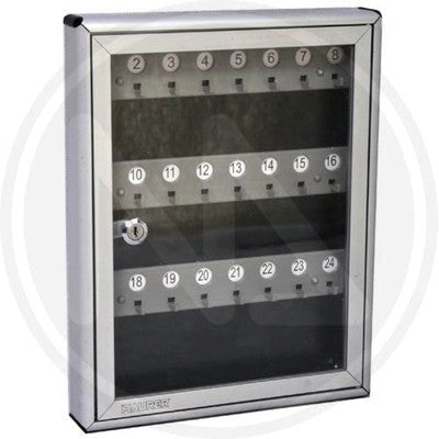 BACHECA PER 24 CHIAVI PORTACHIAVI IN ALLUMINIO MAURER CON SPORTELLO CM. 29x4x37