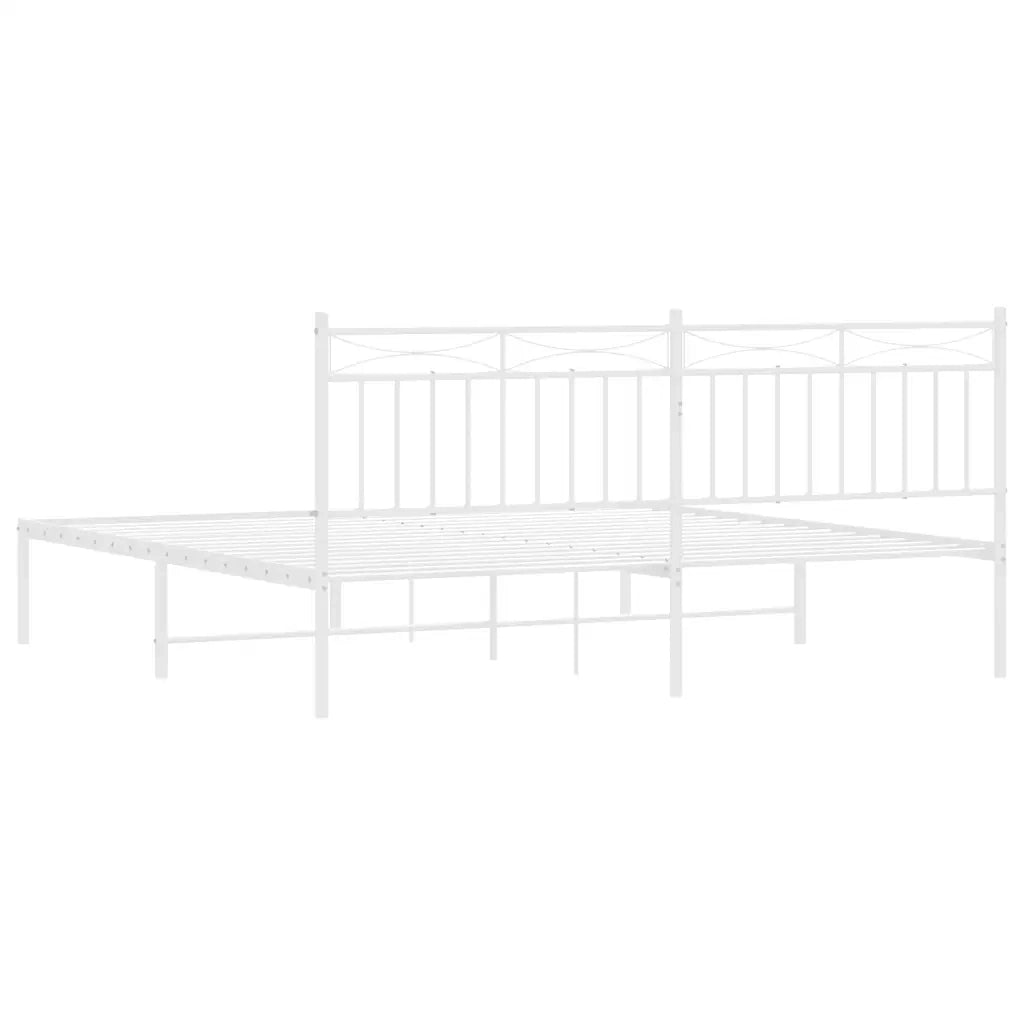 Giroletto con Testiera Metallo Bianco 183x213 cm 373745