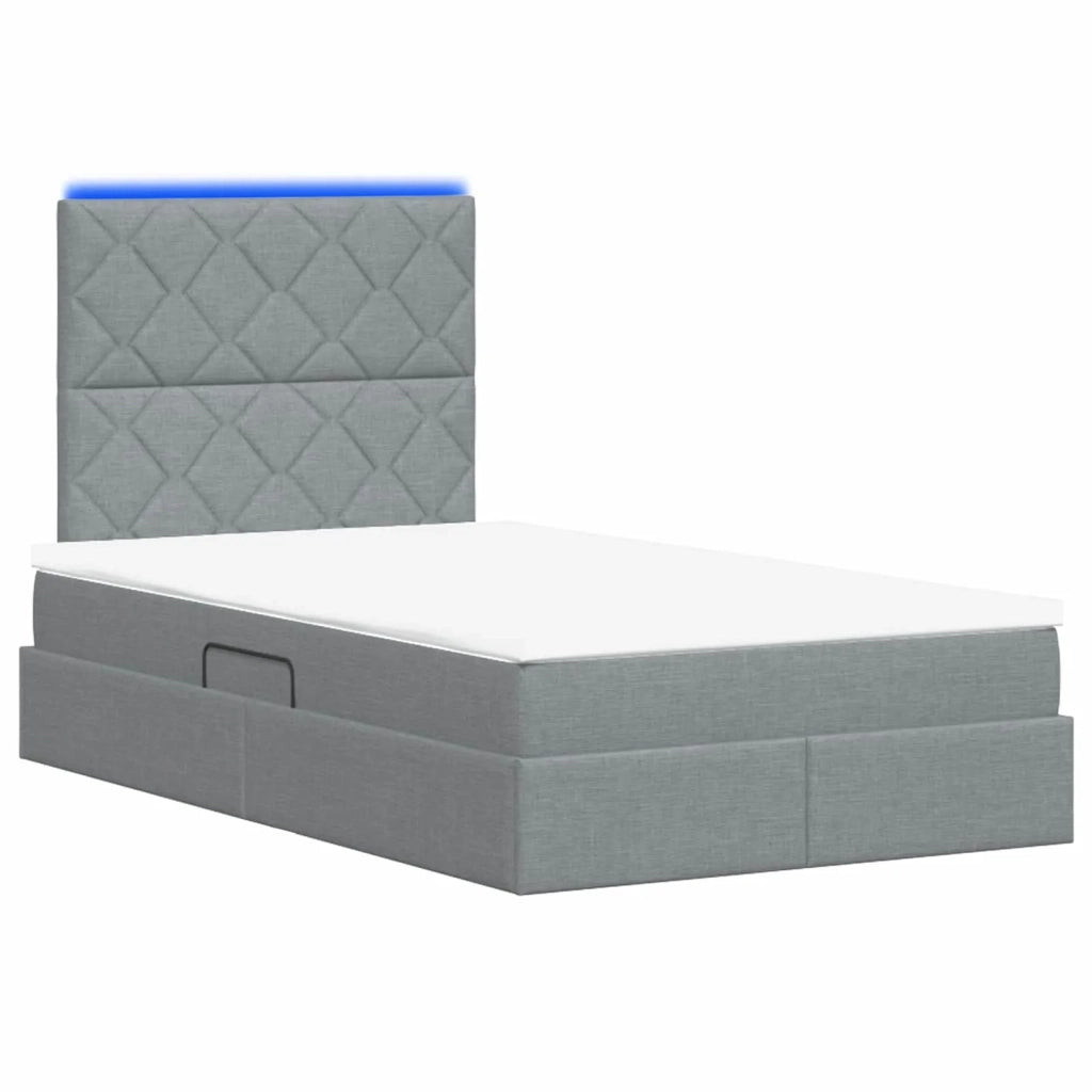 Letto con contenitore LED e materasso Grigio Chiaro 3459999