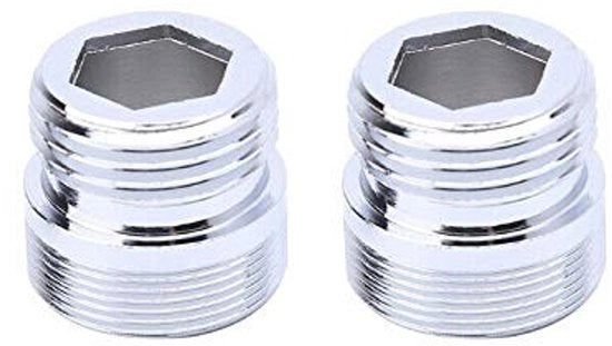 Adattatore per rubinetti - Connettore di tubo - Risparmia acqua - Argento - Connettore di illuminazione - Per cucina e bagno - 2 pezzi