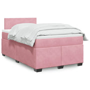 Giroletto a Molle con Materasso Rosa 120x190 cm in Velluto 3288557