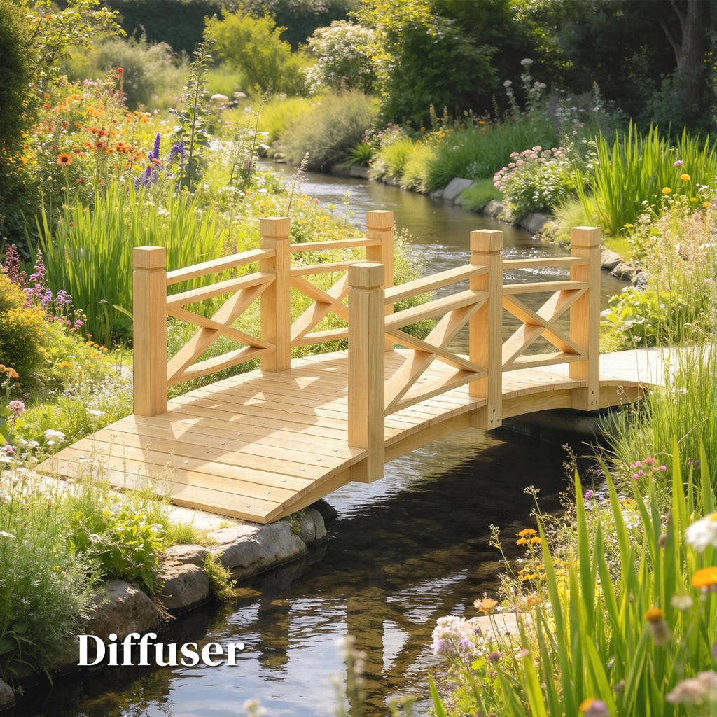 Ponticello da Giardino in Legno ¨C zephmum ¨C Naturale 174x78x57.5 cm