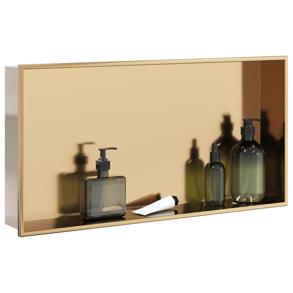 Nicchia per Doccia Oro Spazzolato 62x32x9cm in Acciaio Inox CFW9699775