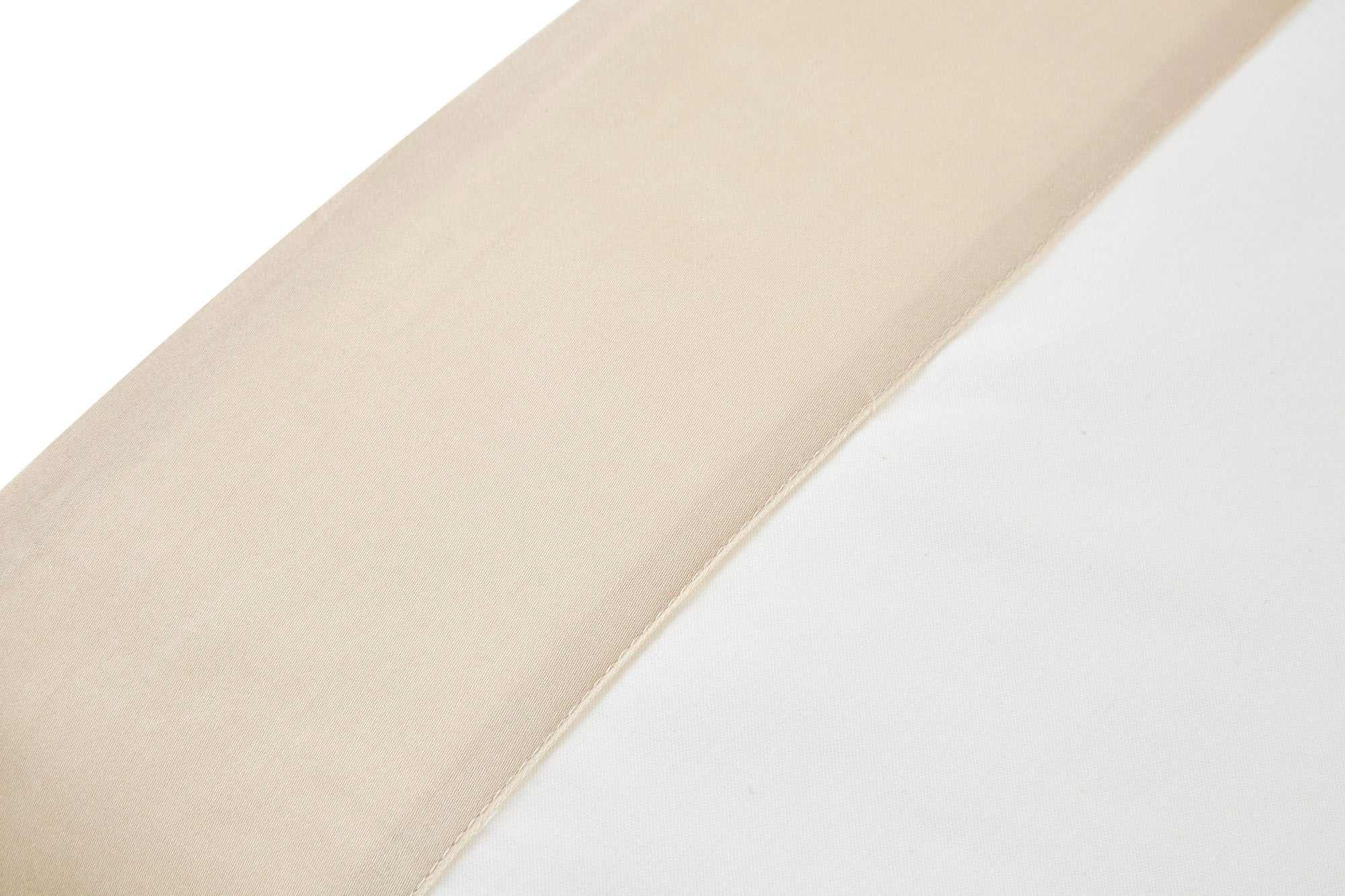 Set Lenzuola 1 Piazza e Mezzo Sopra Sotto e Federe Bordi in Raso Garrini Eveline Avorio/Beige