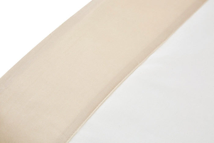 Set Lenzuola 1 Piazza e Mezzo Sopra Sotto e Federe Bordi in Raso Garrini Eveline Avorio/Beige