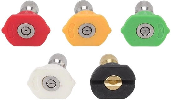 Accessori per pompa a alta pressione - 5 pezzi - 1/4 pollice connessione rapida - schiuma spruzzatrice - ottone/inox - per auto/lavaggio - dimensioni 2,6 x 2,2 x 2,9 cm - accessori per pompa a alta pressione