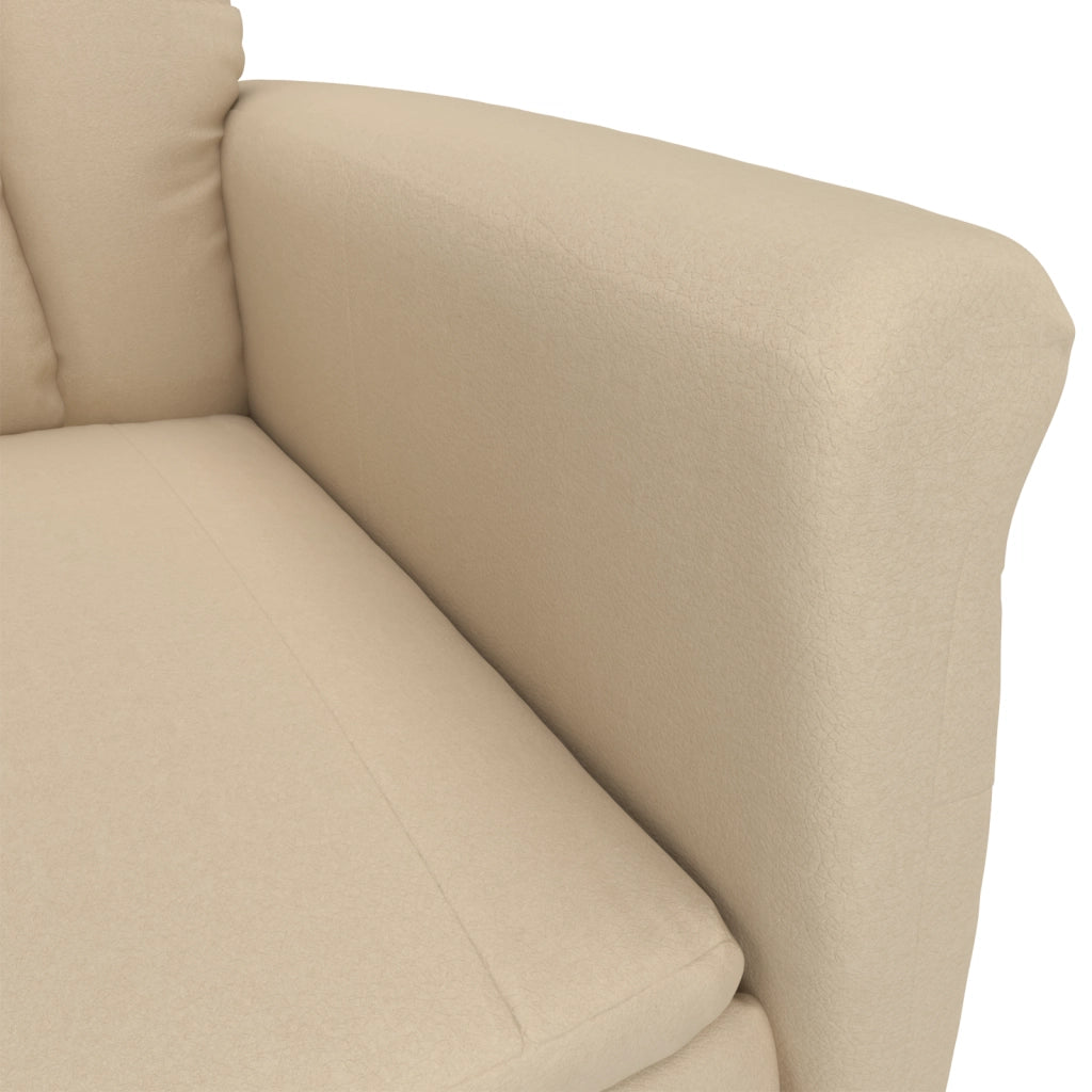 Poltrona Massaggiante  in Microfibra Color Crema