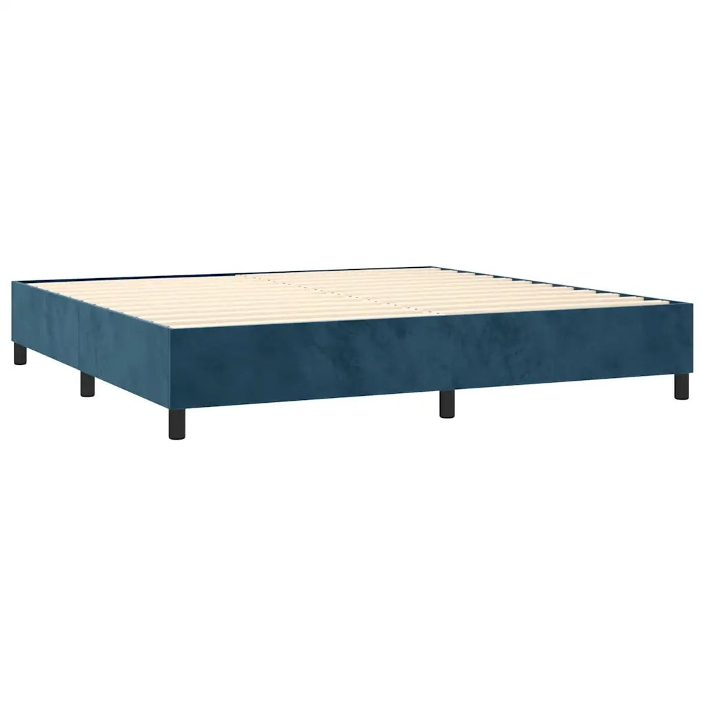 Letto a Molle con Materasso e LED Blu Scuro 200x200 cm 3136387