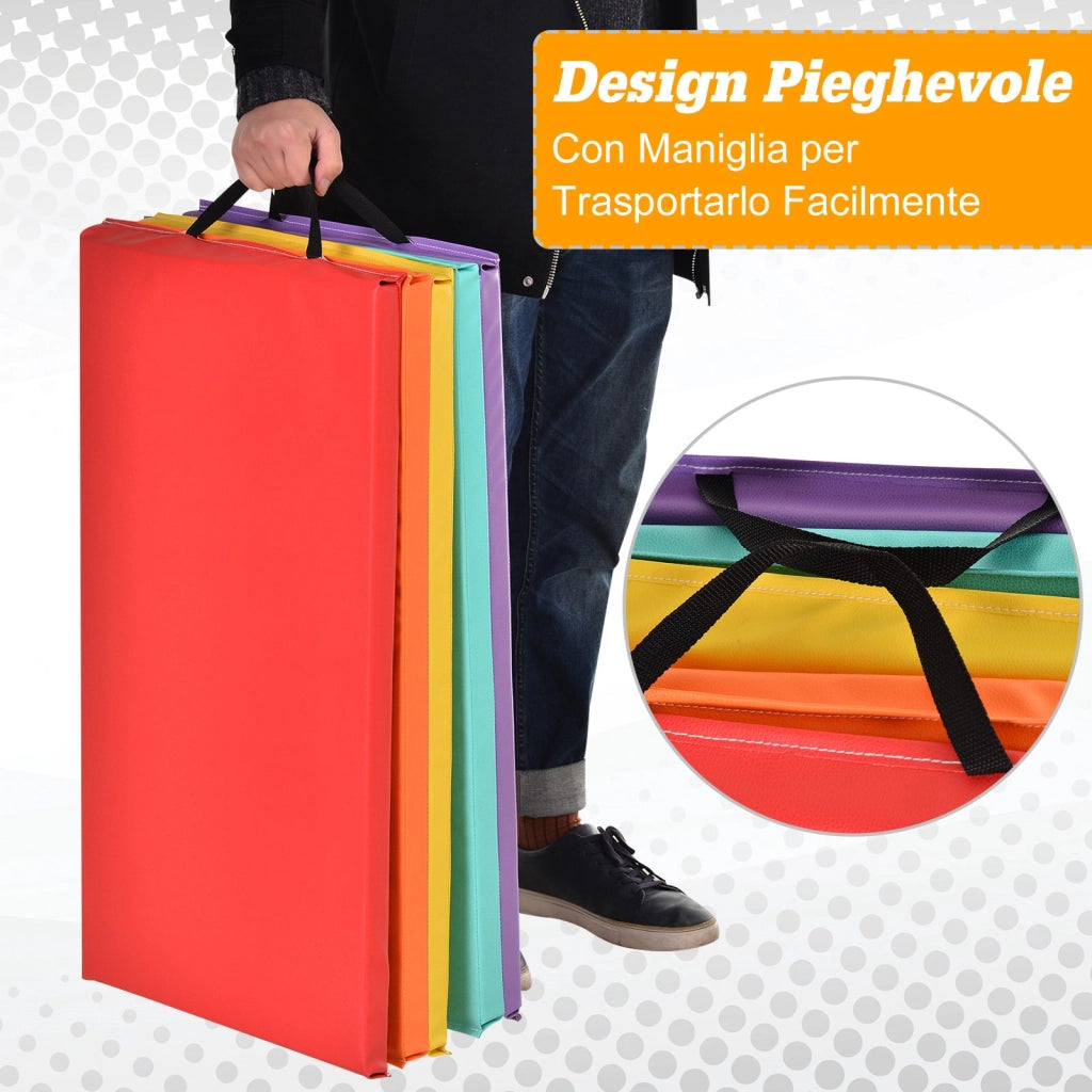 EasyComfort Tappetino Fitness per Palestra e Casa, 5 Pannelli Pieghevoli, 195x76x3cm