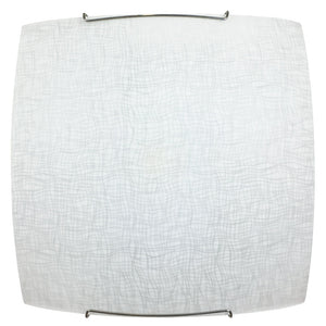 Plafoniera 2xE27 Ganci Cromo Vetro Lastra Serigrafato Bianco E-Energy Rebecca