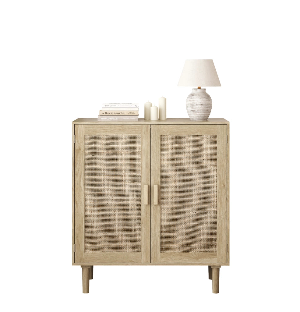 Credenza a 2 ante con ante magnetiche e 2 vani aperti per soggiorno e ingresso; 80 × 40 × 88 cm