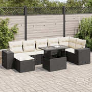 Set Divani da Giardino con Cuscini 8 pz Nero in Polyrattan 3326837