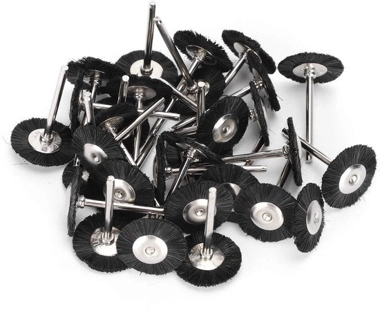 Set di Spazzole per Trapano 30 pezzi - Set di Spazzole per Trapano - Striscia di Spazzola - Acciaio Inox - Ottone - Adatto per Lisciatura del Legno