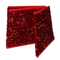 Copri base albero tessuto pieghevole rosso double face esagonale glitter cm Ø68xh25