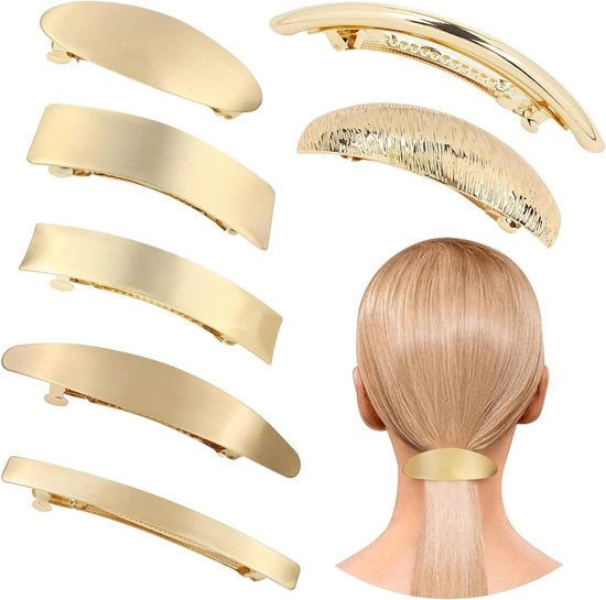 Set di 7 Clip per Capelli in Metallo dorato a forma di Fiore per Donne e Ragazze - Accessori per Capelli Decorativi