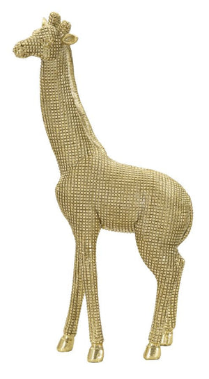 Statua Giraffa 19,8x8x40 cm  in Poliresina Oro