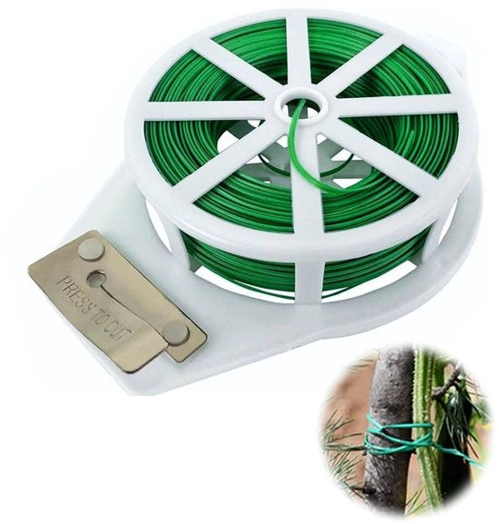 Caviatore per piante 50 m - Verde - Cavo di fissaggio - Cavo per giardino - Aiuto alla scalata con tagliente - Alta flessibilità - Non arrugginito