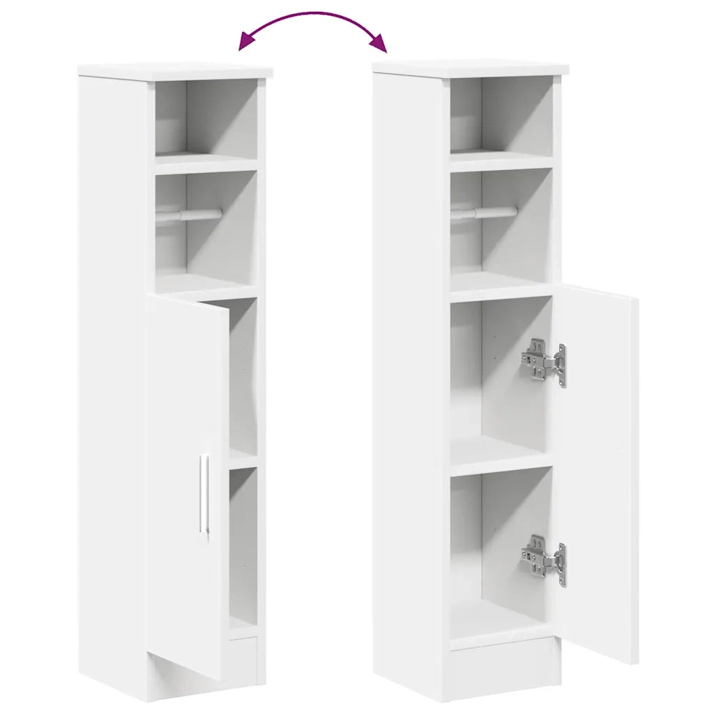 vidaXL Mobile da Bagno con Portarotolo Bianco 20,5x22x90 cm