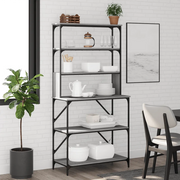 Scaffale Cucina 6 Ripiani Grigio Sonoma 90x40x180cm Multistrato 834223