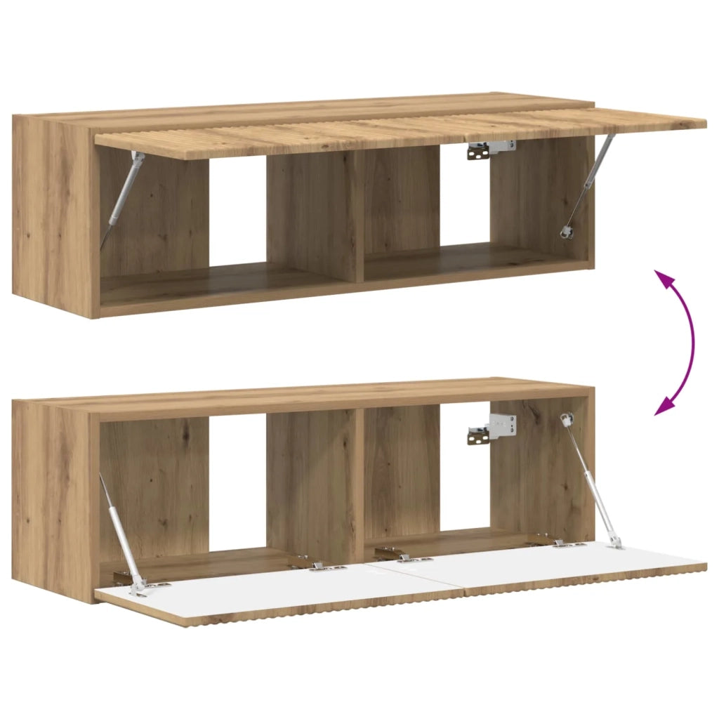 Set di Mobiletto da TV a Parete 4 pcs Rovere artigianale 3408933