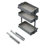 Portabottiglie laterale estraibile Titane Simplex con chiusura soft, modulo 200 mm, Grigio antracite