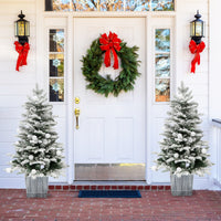 100cm Albero di Natale artificiale con 148 punte in PVC e PE 80 luci LED colorate, Albero di Natale in vaso per interni-Alberi di Natale