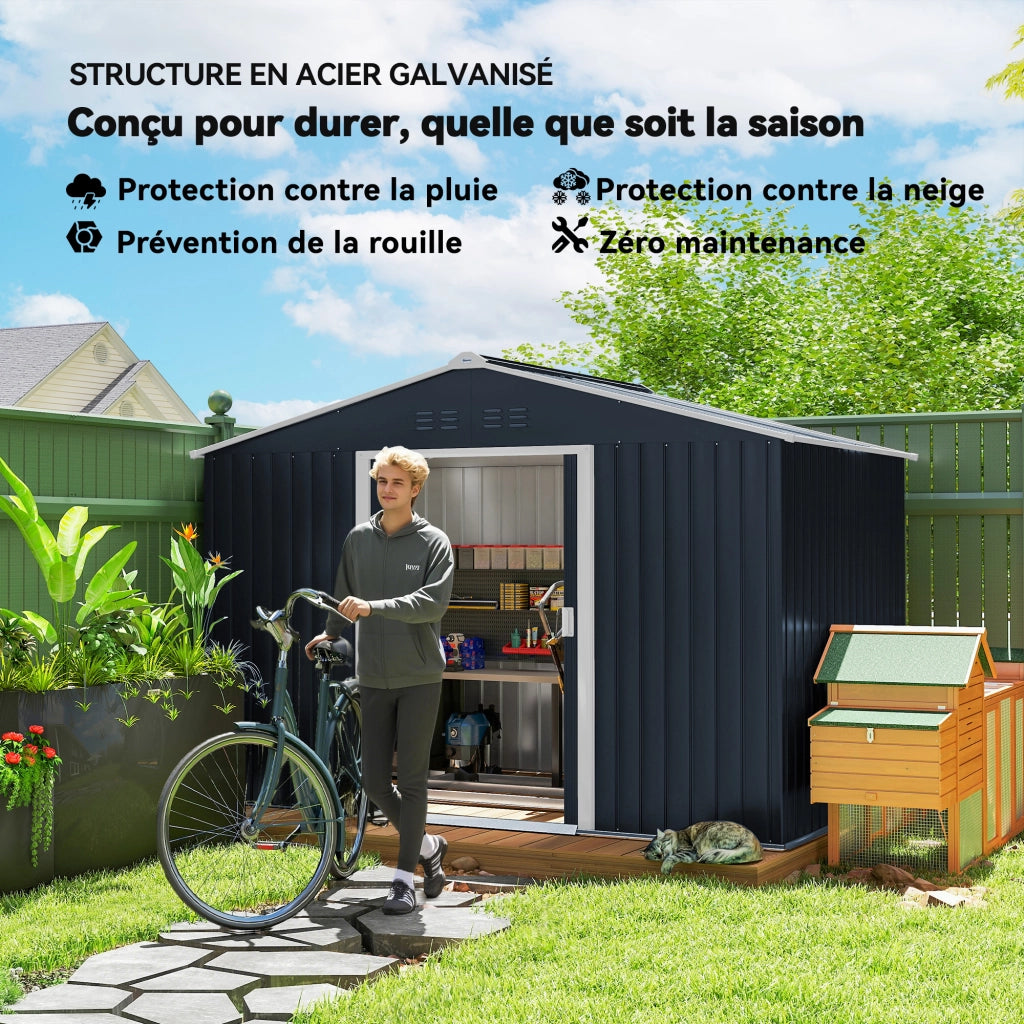Casetta da giardino ¨C zephmum ¨C grigio scuro acciaio 277x195x192 cm