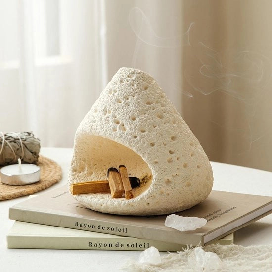 Sostegno di Palo Santo, bruciatore di incenso moderno per salvia, bastoncini e cilindri di Palo Santo, mini camino per la stufa, adatto per yoga, meditazione e pulizia aromatica in casa.