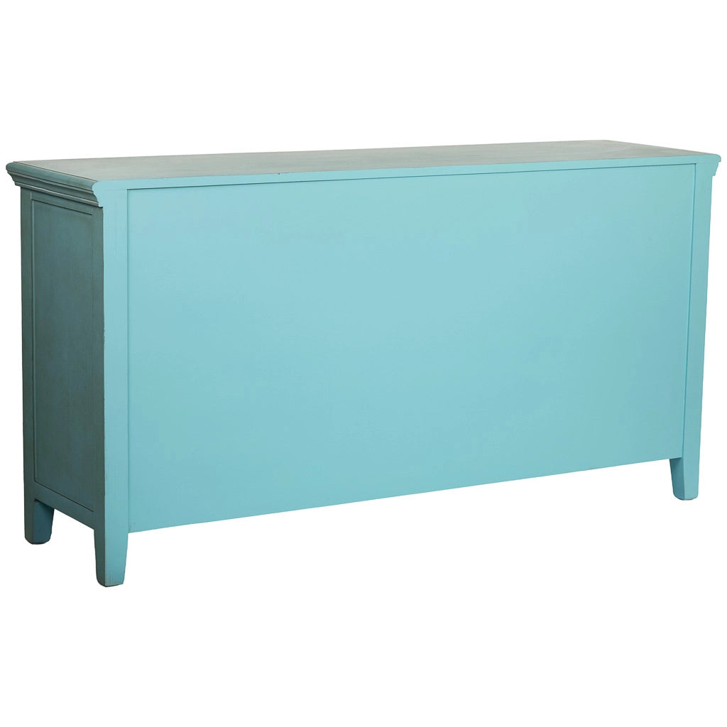 Cassettone in legno a 3 ante e 2 cassetti 150x40x77h cm