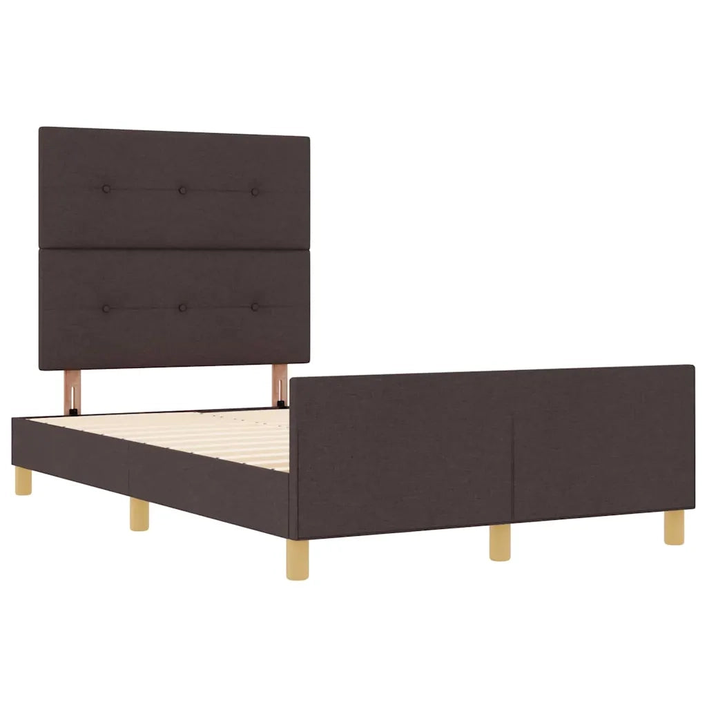Struttura del letto Marrone scuro 120 x 190 cm Tessuto 3344714