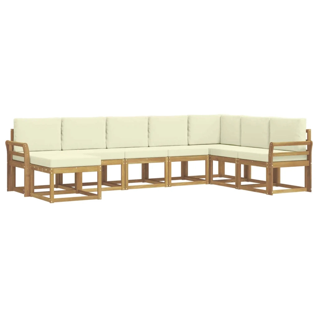 Set di divani da esterno 8 pz Bianco e Crema 3388049