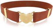 Cintura Adattabile - Cinturino Stirato - Fascia Elastica Tessuta - Piastrina Metallica - Cinturino Estensibile - Adatto per Donne/Ragazze - 40-80cm