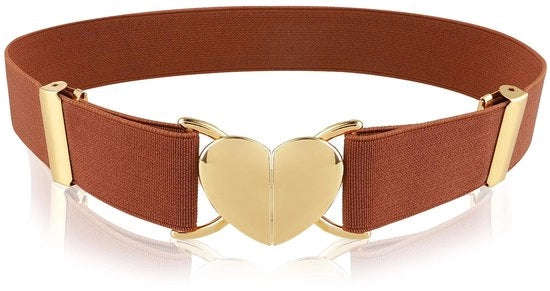 Cintura Adattabile - Cinturino Stirato - Fascia Elastica Tessuta - Piastrina Metallica - Cinturino Estensibile - Adatto per Donne/Ragazze - 40-80cm