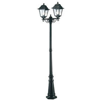 Lampada Palo Alto Due Luci per Giardino Colore Nero da Esterno Linea Quadrata Sovil