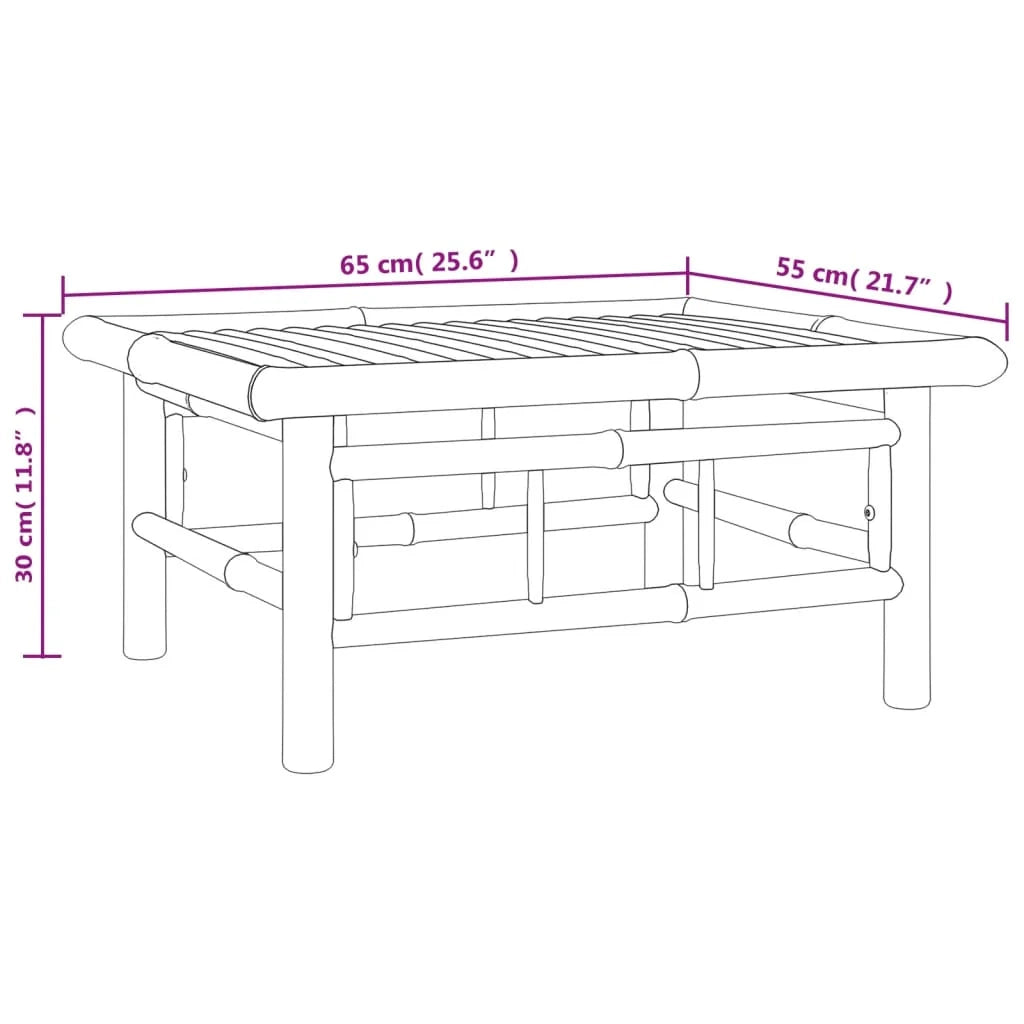 Set di mobili da giardino mobili da esterno 6 pezzi con cuscini bambù bianco crema 02_0016637
