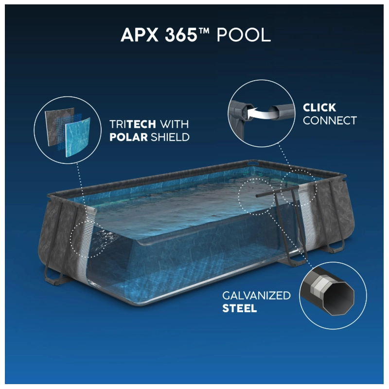 Piscina fuori terra rettangolare con filtro a sabbia Polysphere e scaletta, 956x488x132 cm telo copertura incluso - Bestway