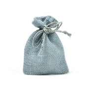 Trade Shop - 25 Sacchetti Di Juta Azzurro Per Bomboniere Confetti Compleanni Matrimonio -