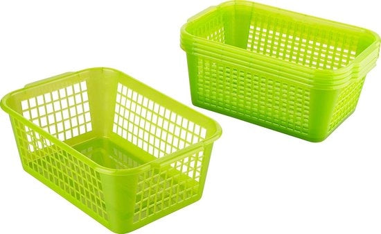 Set di contenitori multifunzionali per la casa da 5 - 4 litri - 28x20x11 cm - verde