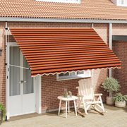 Tenda da Sole Retrattile Manuale 350 cm Arancione e Marrone 145839