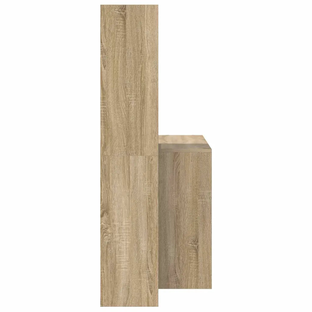 vidaXL Scrivania rovere sonoma 138.5 x 55 x 143 cm Legno multistrato