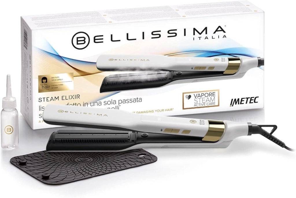 Imetec Bellissima Steam Elixir Piastra per capelli Vapore Bianco 235 W 2,5 m